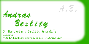 andras beslity business card